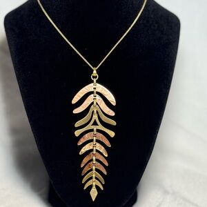 Lucky Brand Acetate Leaf Candelier Drop necklace